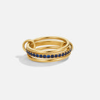 Kaili Layered Blue Crystal Ring - view 1