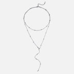 Amara Layered Silver Tassel Necklace - view 2