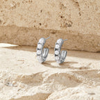 Lena Pearl Silver Hoop Earrings - view 3