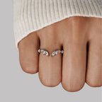Lily Crystal Silver Vine Ring - view 2
