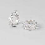 Monet Link Silver Hoop Earrings - view 3