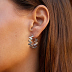 Monet Link Silver Hoop Earrings - view 2