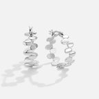 Monet Link Silver Hoop Earrings - view 1
