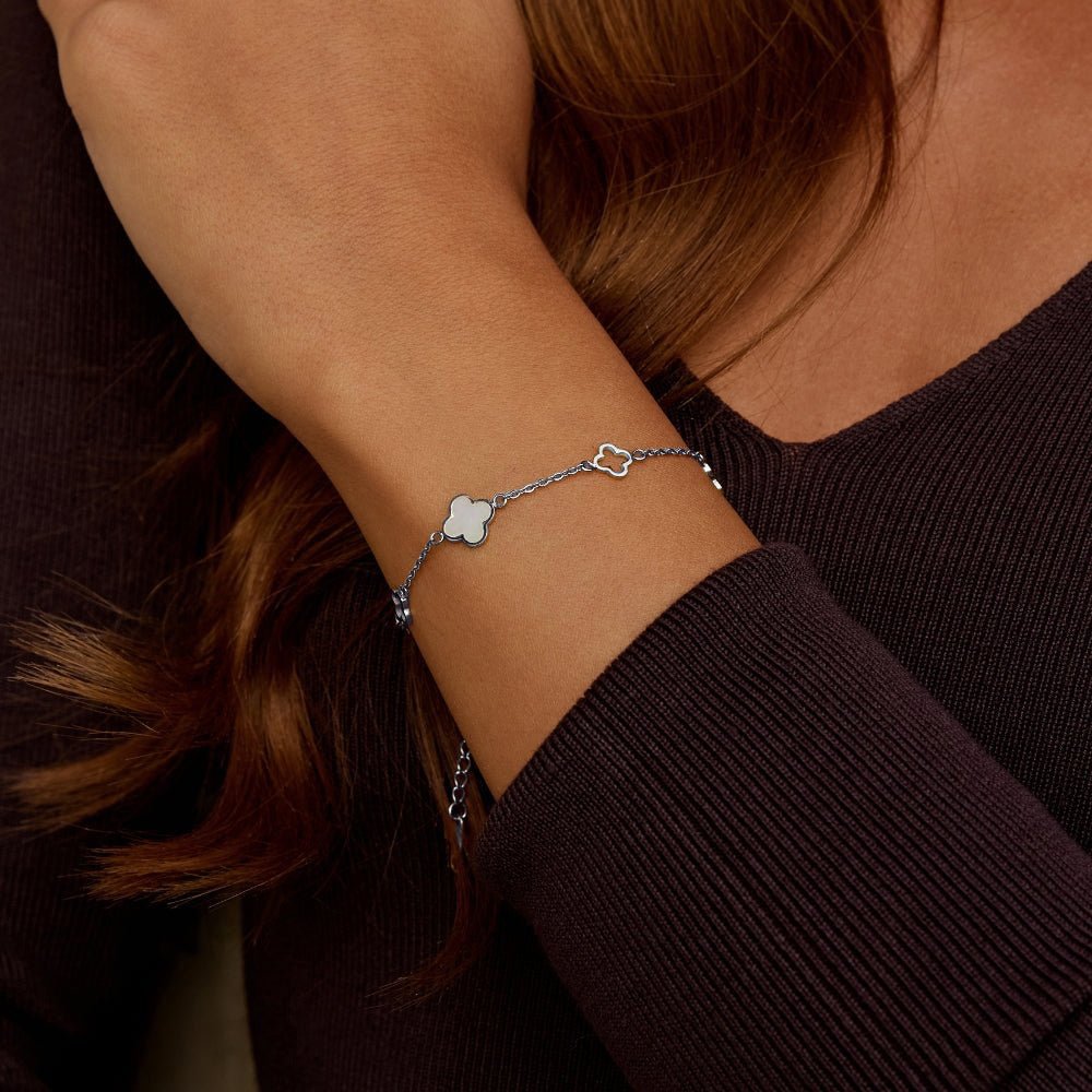 Lucia Silver Clover Bracelet