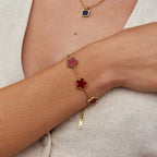 Cassia Lucky Red Clover Leaf Bracelet - view 2