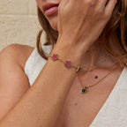 Cassia Lucky Red Clover Leaf Bracelet - view 5