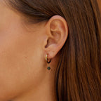 Maison Crystal Drop Hoop Earrings - view 2
