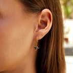 Aurelia Midnight Luxe Drop Hoop Earrings - view 2