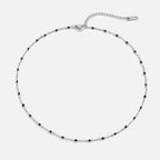 Mila Black Bead Silver Necklace - view 4