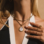 Viola Mother Of Pearl Teardrop Necklace - view 2