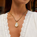 Viola Mother Of Pearl Teardrop Necklace - view 5