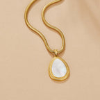 Viola Mother Of Pearl Teardrop Necklace - view 1