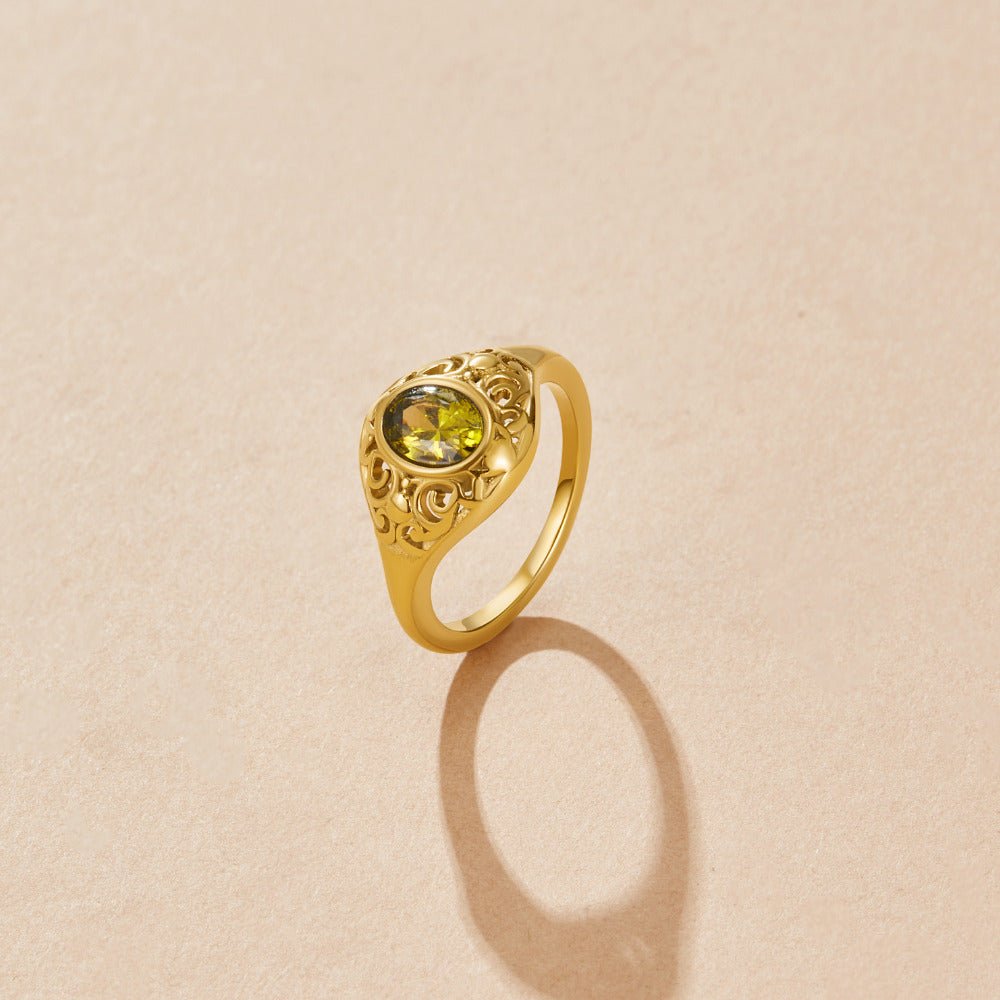 Mystic Emerald Gold Ring