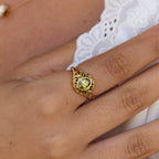 Amina Mystic Emerald Gold Ring - view 2