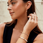 Niyah White Crystal Gold Bracelet - view 3