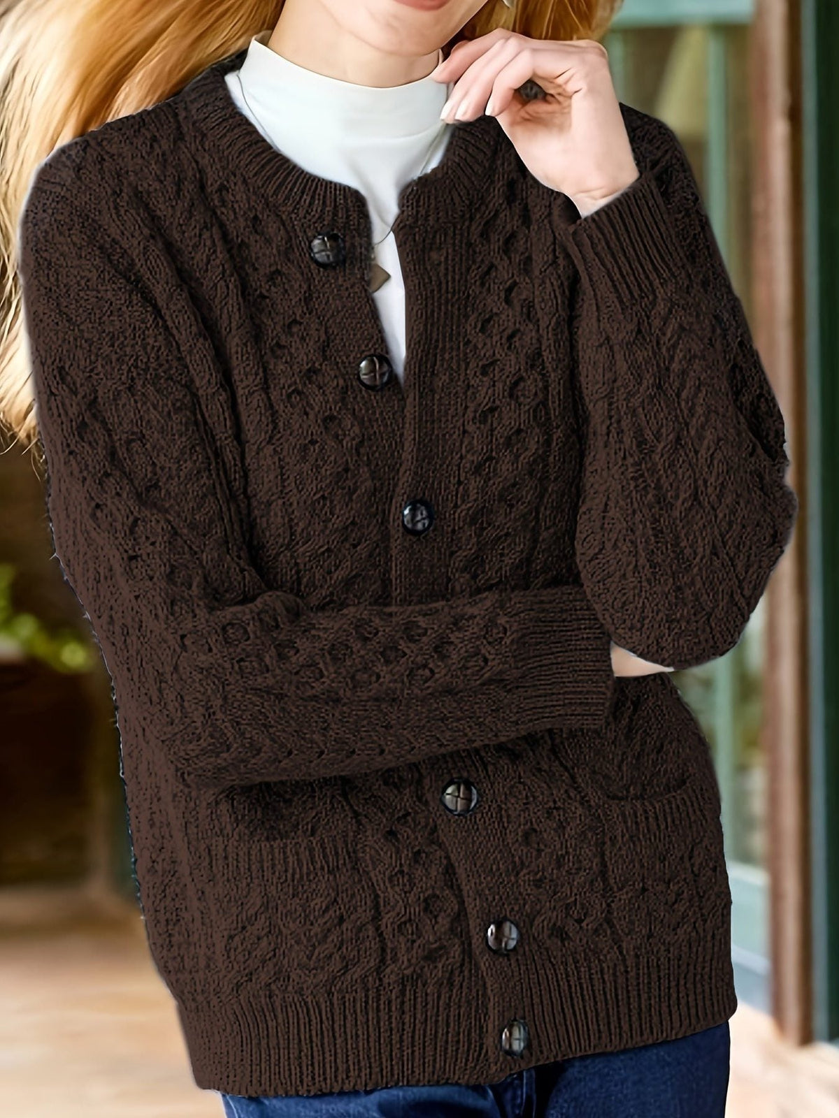 Oriana | Textured Cardigan with Button-Front for Women
