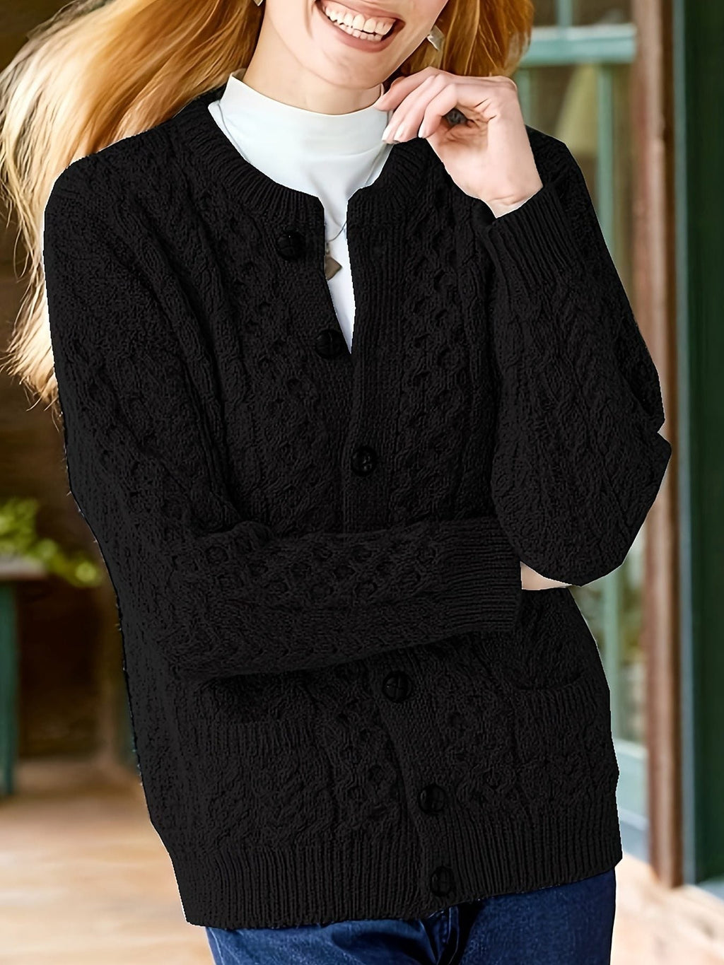 Oriana | Textured Cardigan with Button-Front for Women