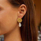 Carys Pearl Blossom Drop Earrings - view 2