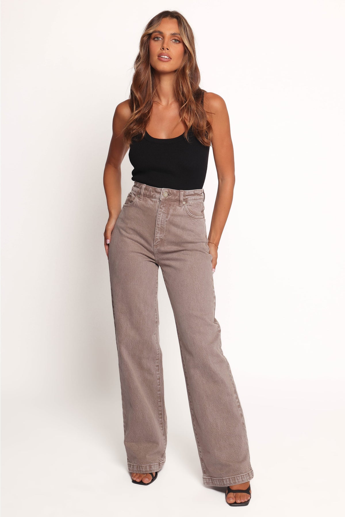 Abrand 94 High Wide Jeans in Mushroom Wash - view 1