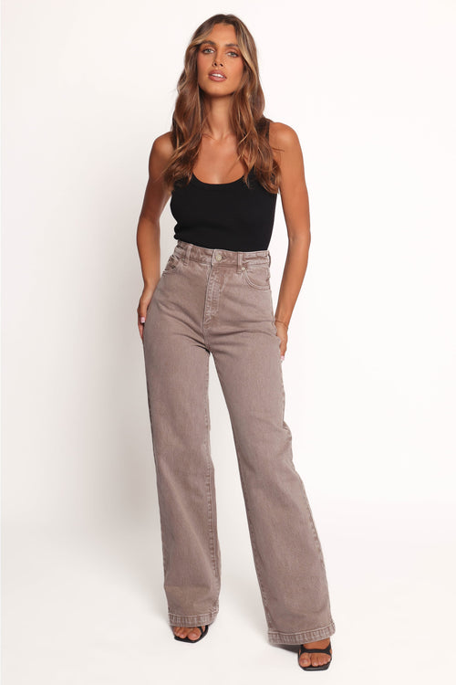 Abrand 94 High Wide Jeans in Mushroom Wash - view 1