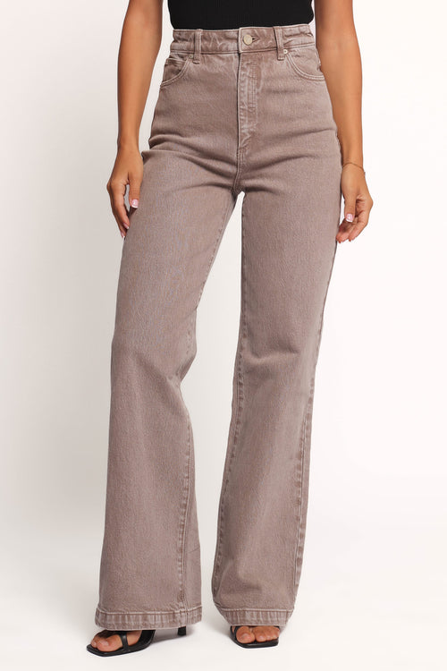 Abrand 94 High Wide Jeans in Mushroom Wash - view 2