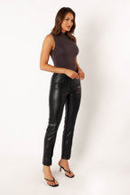 Roxy Black Vegan Leather Pants - view 3
