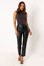 Roxy Black Vegan Leather Pants - view 1