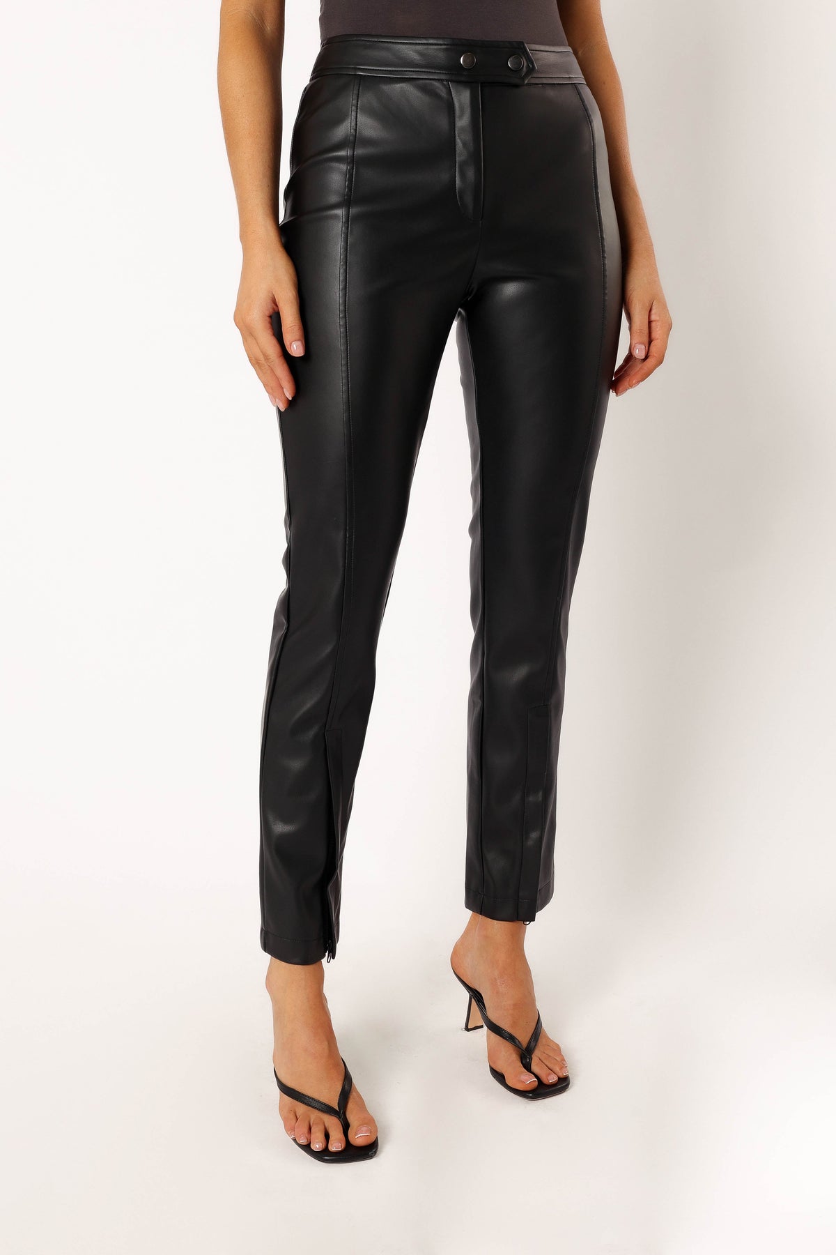 Roxy Black Vegan Leather Pants - view 8