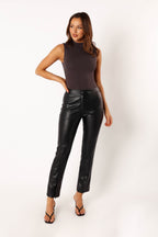 Roxy Black Vegan Leather Pants - view 2