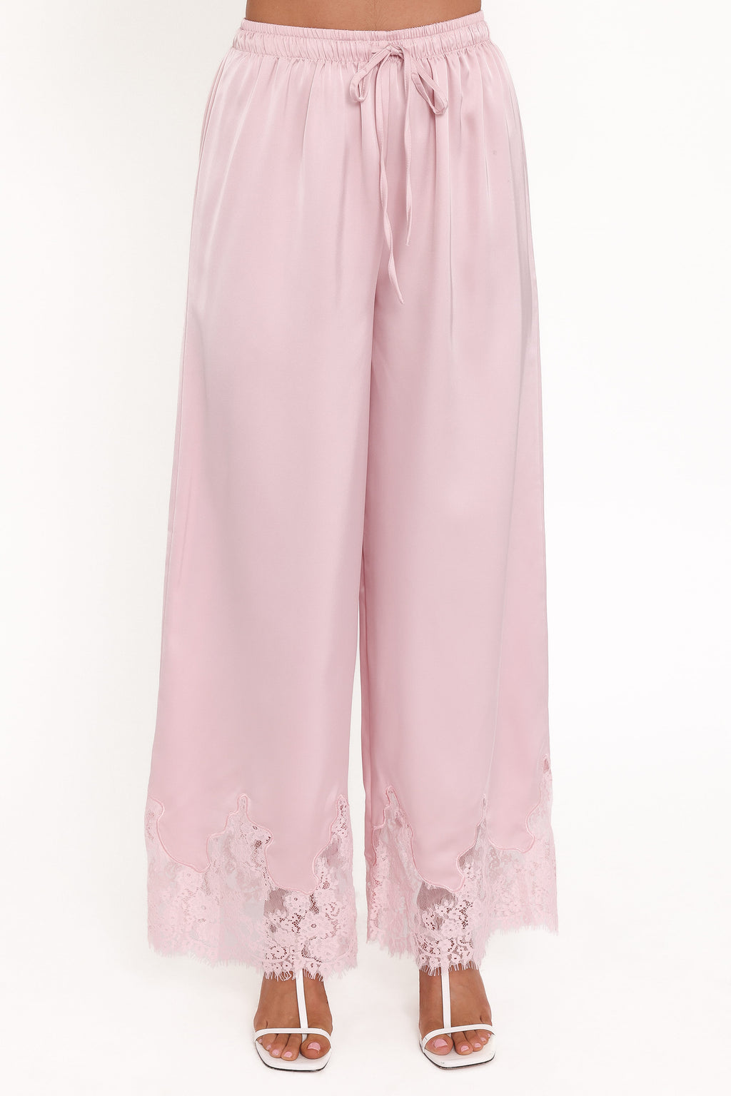 Fallon Pale Pink Viola Drawstring Wide Leg Pant - view 3