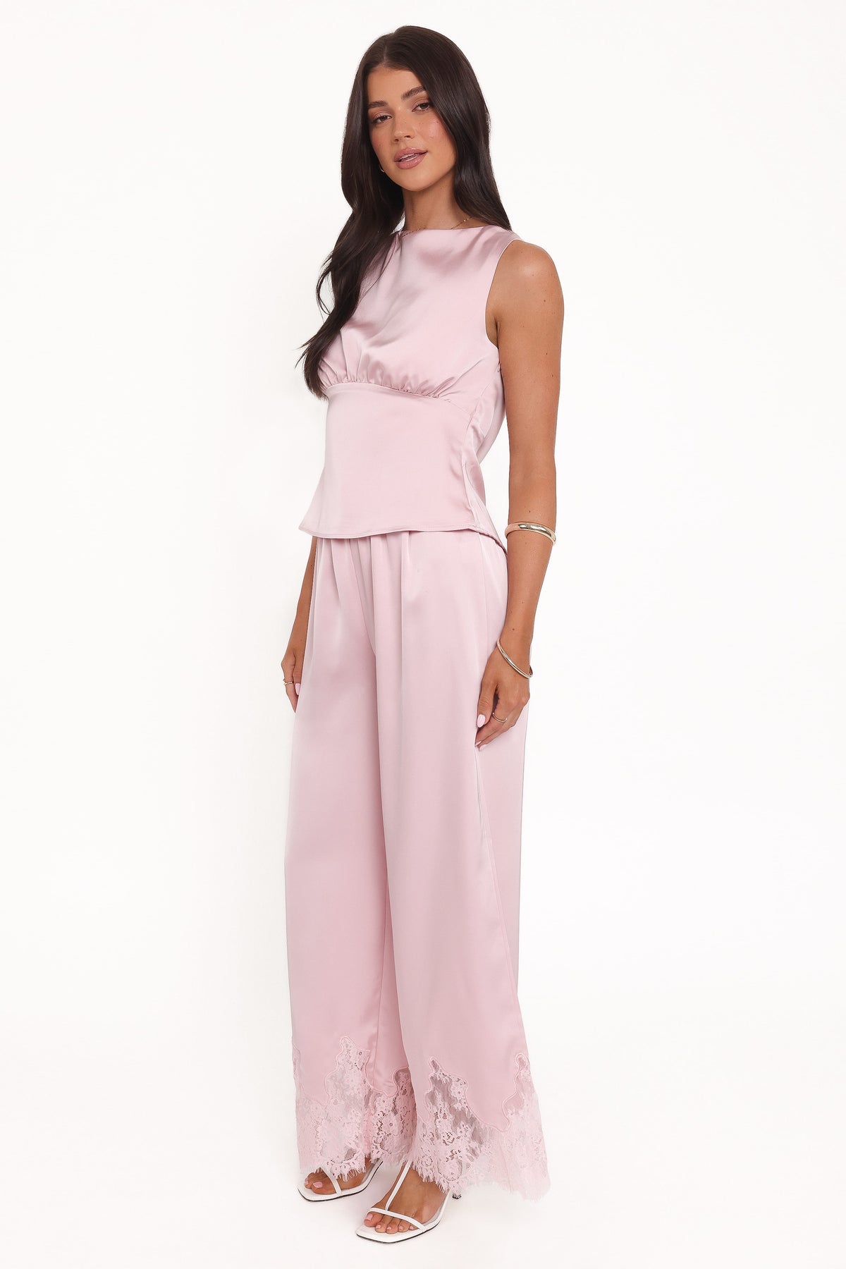 Fallon Pale Pink Viola Drawstring Wide Leg Pant - view 4