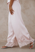 Fallon Pale Pink Viola Drawstring Wide Leg Pant - view 8
