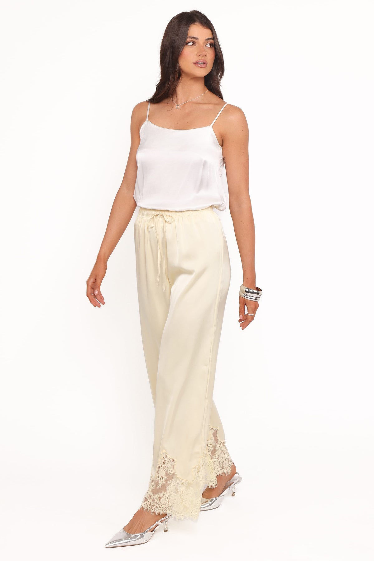 Fallon Yellow Viola Drawstring Wide Leg Pant - view 4