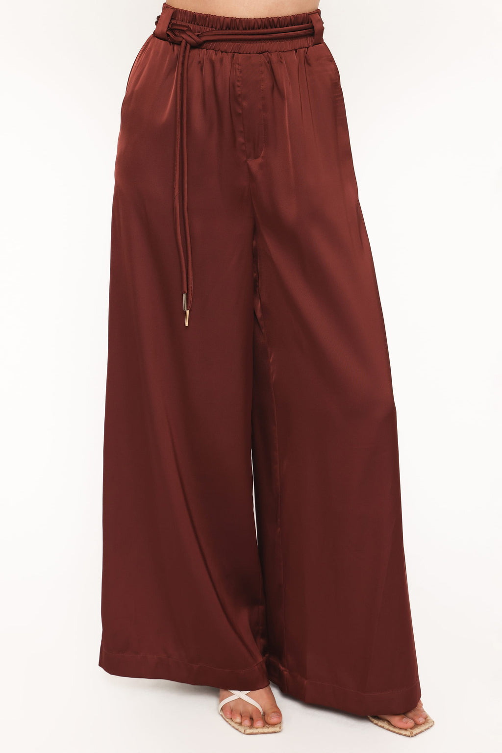 Vita Brown Satin Tailored Pant - view 6