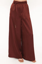 Vita Brown Satin Tailored Pant - view 6