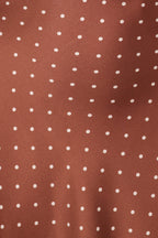 Cassinda Brown Polka Dot Satin-Feel V-Neck Mini Dress - view 6