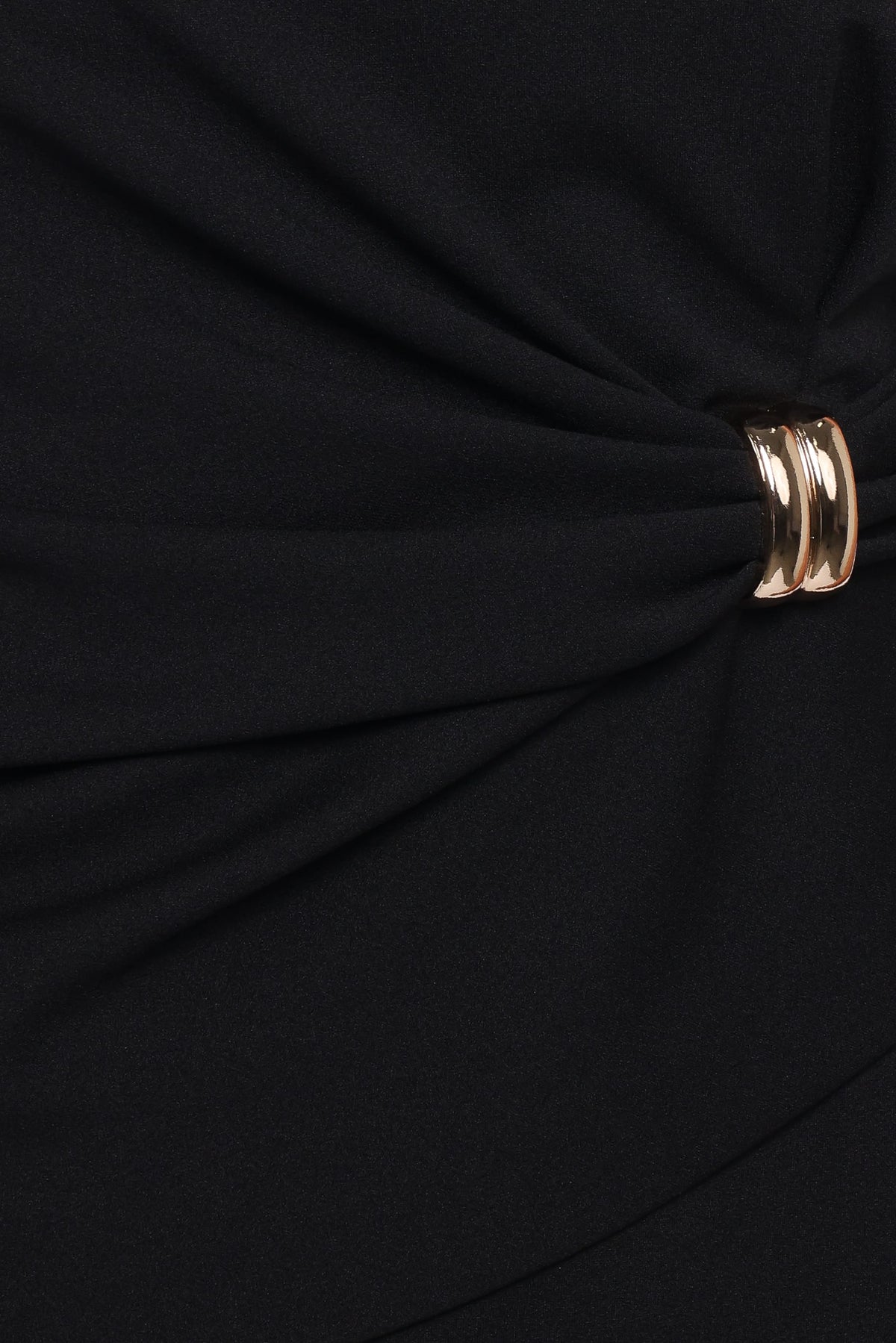 Declan Black Round Neck Faux Wrap Mini Dress - view 6