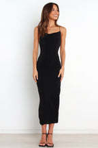 Dixie Black Shimmer Bodycon Midi Dress with Cowl Neck - view 2
