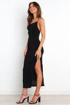Dixie Black Shimmer Bodycon Midi Dress with Cowl Neck - view 3