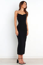Dixie Black Shimmer Bodycon Midi Dress with Cowl Neck - view 5
