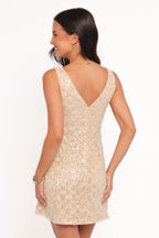 Pasha Mango Sequin Lace Boat Neck Mini Dress - view 5