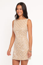 Pasha Mango Sequin Lace Boat Neck Mini Dress - view 4