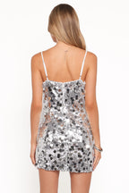 Stella Silver Sequin Square Neck Mini Dress - view 4