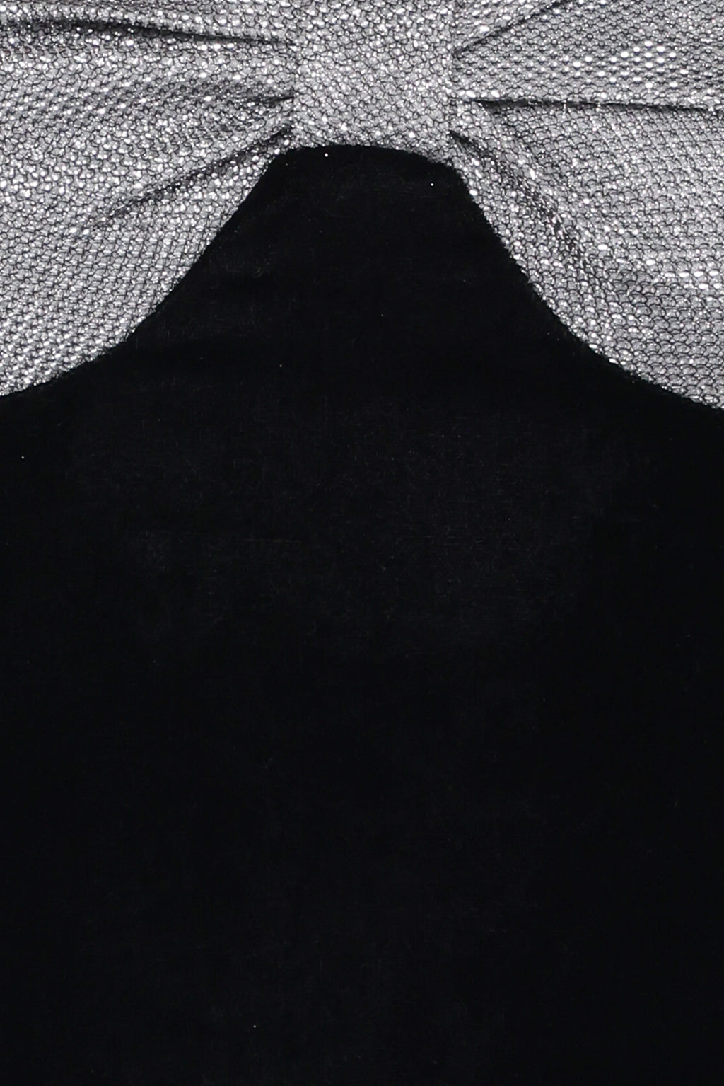 Wendelyn Black Velvet Square Neck Mini Dress with Silver Bow - view 6