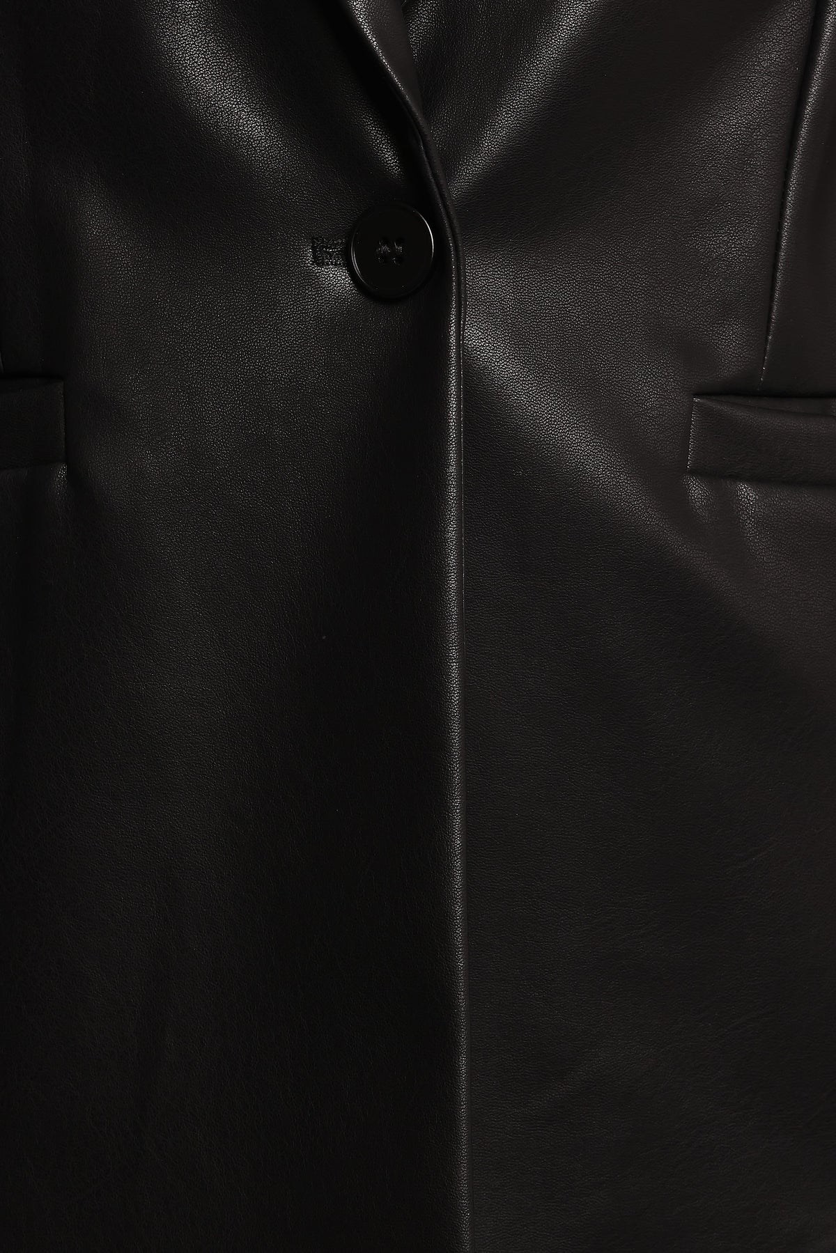 Jamie Black Faux Leather Blazer - view 8