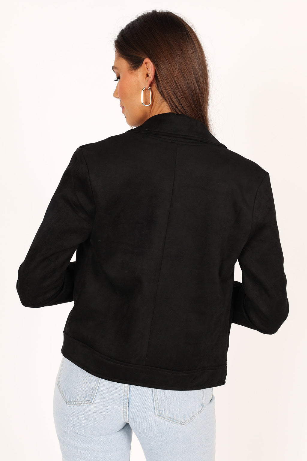 Spencer Black Faux Suede Moto Jacket - view 9