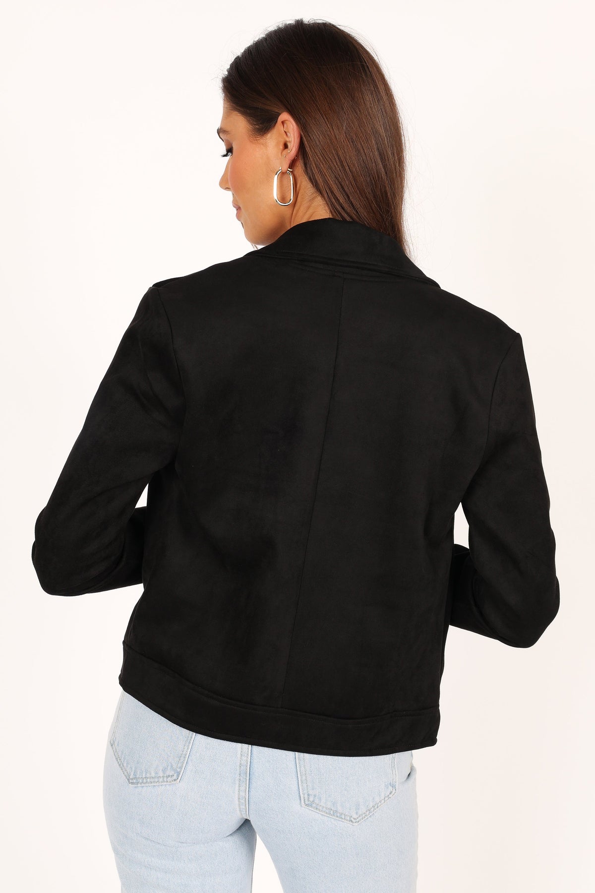 Spencer Black Faux Suede Moto Jacket - view 9