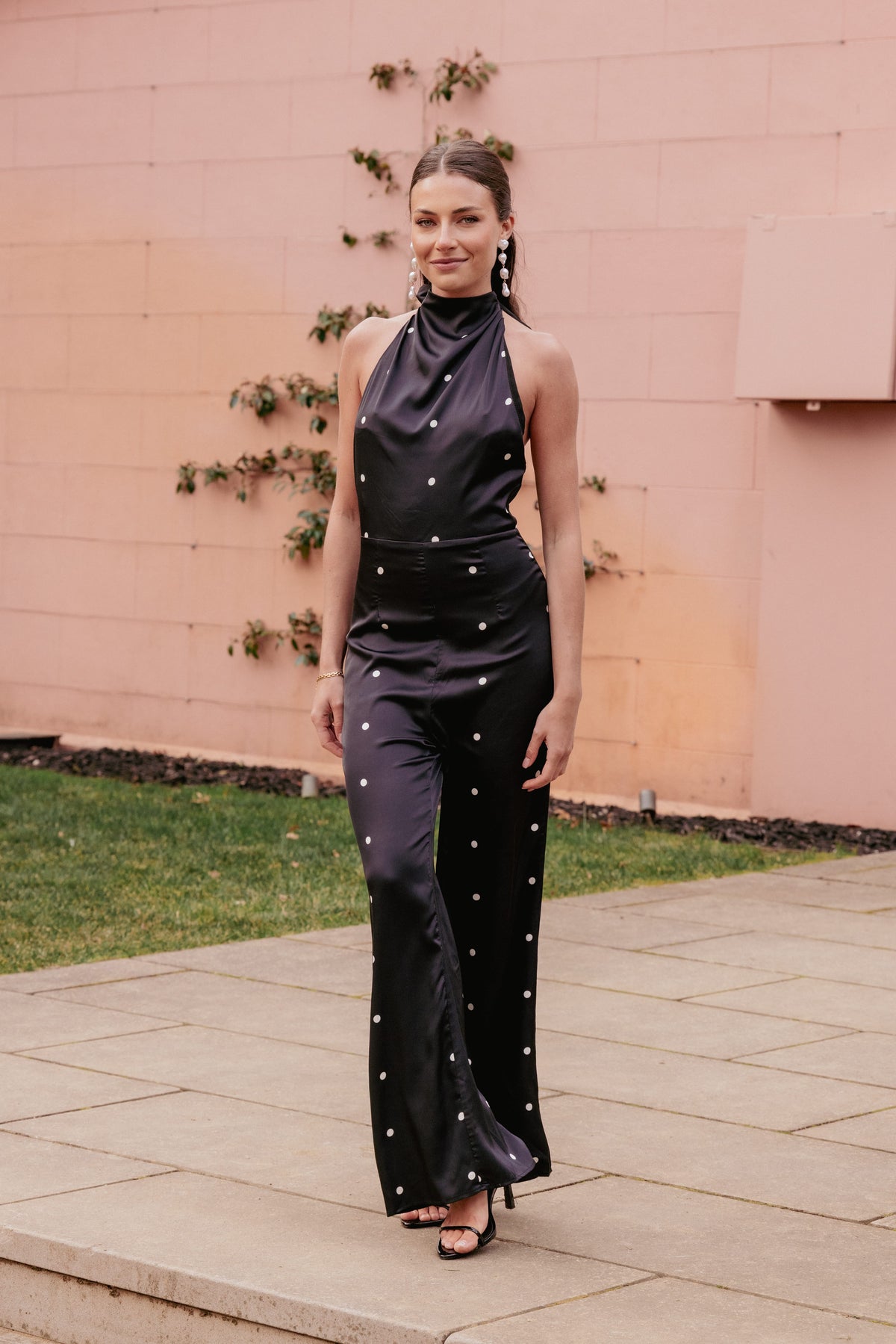Bentley Black Polka Dot Halterneck Jumpsuit - view 7