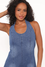 Paityn Dark Wash Denim Romper - view 7