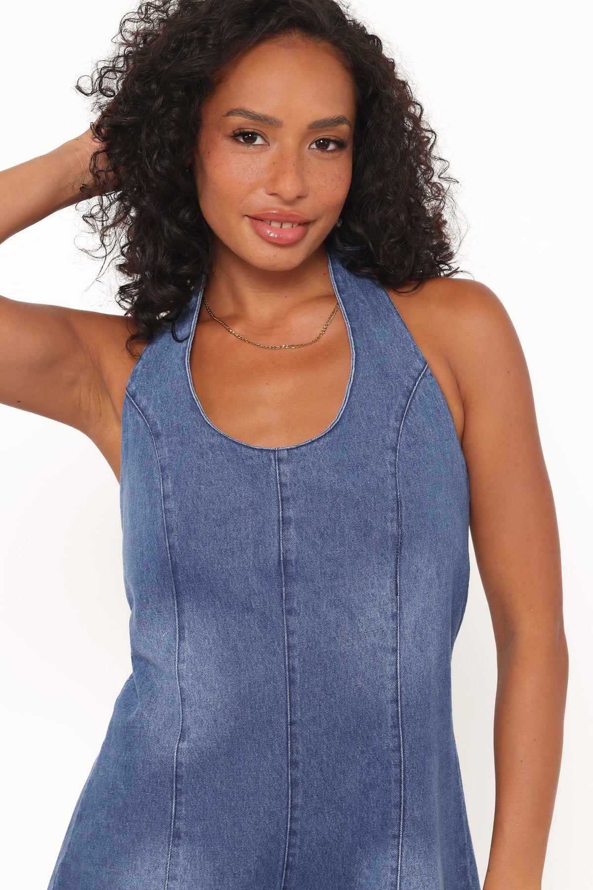 Paityn Dark Wash Denim Romper - view 7